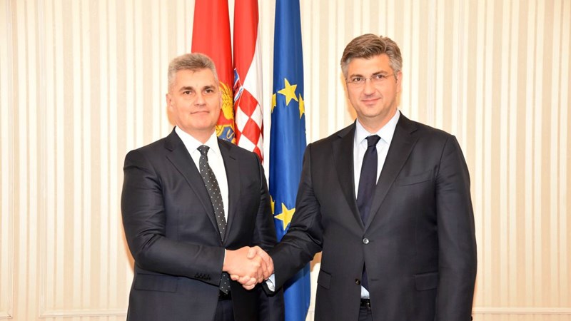 Predsjednik Vlade Andrej Plenković s predsjednikom Skupštine Crne Gore Ivanom Brajovićem